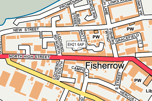 EH21 6AP map - OS OpenMap – Local (Ordnance Survey) EH21 6AP map - OS OpenMap – Local (Ordnance Survey)