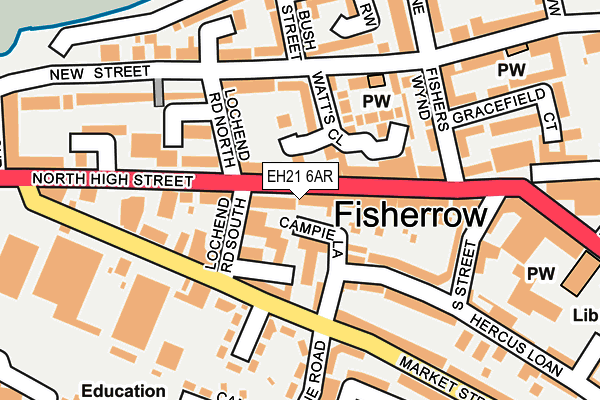 EH21 6AR map - OS OpenMap – Local (Ordnance Survey) EH21 6AR map - OS OpenMap – Local (Ordnance Survey)