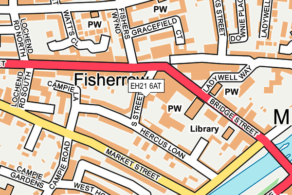 EH21 6AT map - OS OpenMap – Local (Ordnance Survey) EH21 6AT map - OS OpenMap – Local (Ordnance Survey)