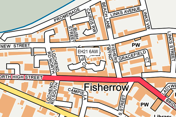 EH21 6AW map - OS OpenMap – Local (Ordnance Survey) EH21 6AW map - OS OpenMap – Local (Ordnance Survey)