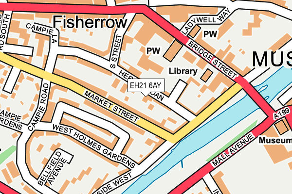 EH21 6AY map - OS OpenMap – Local (Ordnance Survey) EH21 6AY map - OS OpenMap – Local (Ordnance Survey)