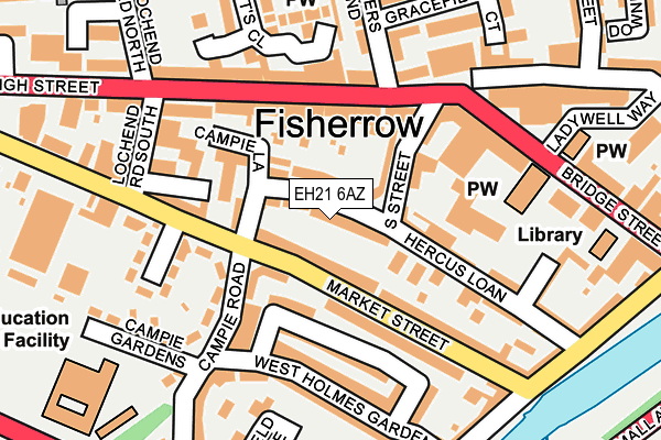 EH21 6AZ map - OS OpenMap – Local (Ordnance Survey) EH21 6AZ map - OS OpenMap – Local (Ordnance Survey)