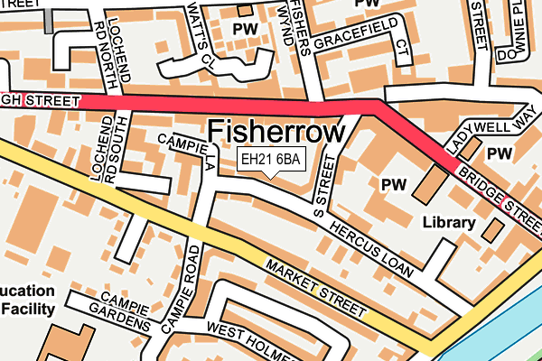 EH21 6BA map - OS OpenMap – Local (Ordnance Survey) EH21 6BA map - OS OpenMap – Local (Ordnance Survey)