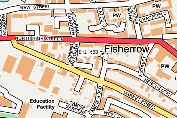 EH21 6BB map - OS OpenMap – Local (Ordnance Survey) EH21 6BB map - OS OpenMap – Local (Ordnance Survey)
