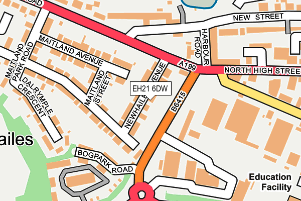 EH21 6DW map - OS OpenMap – Local (Ordnance Survey) EH21 6DW map - OS OpenMap – Local (Ordnance Survey)