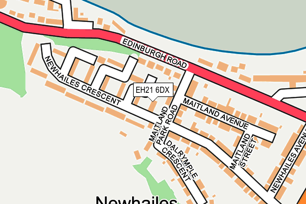 EH21 6DX map - OS OpenMap – Local (Ordnance Survey) EH21 6DX map - OS OpenMap – Local (Ordnance Survey)