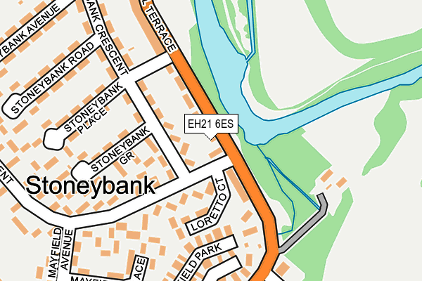 EH21 6ES map - OS OpenMap – Local (Ordnance Survey) EH21 6ES map - OS OpenMap – Local (Ordnance Survey)