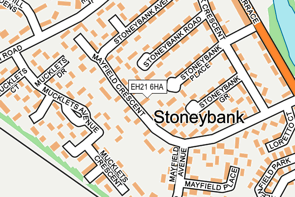 EH21 6HA map - OS OpenMap – Local (Ordnance Survey) EH21 6HA map - OS OpenMap – Local (Ordnance Survey)
