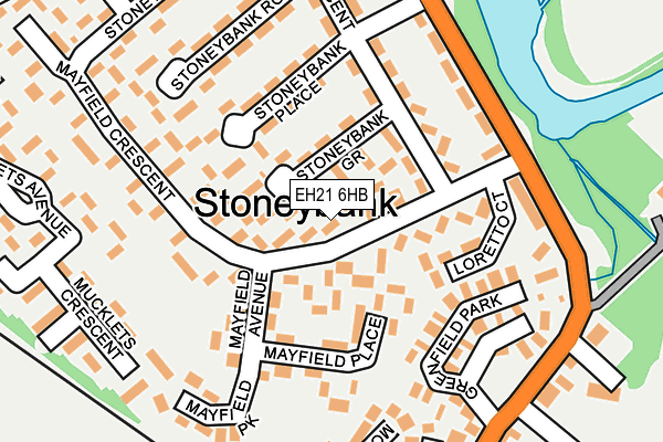 EH21 6HB map - OS OpenMap – Local (Ordnance Survey) EH21 6HB map - OS OpenMap – Local (Ordnance Survey)