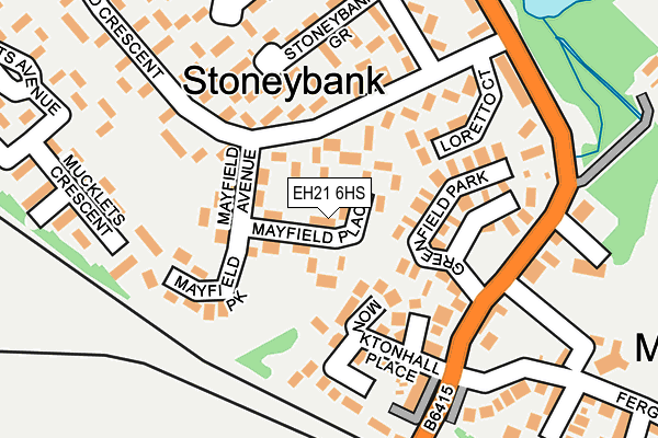 EH21 6HS map - OS OpenMap – Local (Ordnance Survey) EH21 6HS map - OS OpenMap – Local (Ordnance Survey)