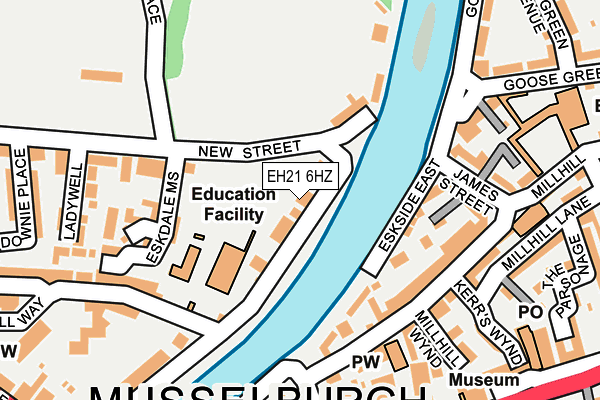 EH21 6HZ map - OS OpenMap – Local (Ordnance Survey) EH21 6HZ map - OS OpenMap – Local (Ordnance Survey)