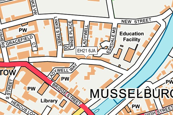 EH21 6JA map - OS OpenMap – Local (Ordnance Survey) EH21 6JA map - OS OpenMap – Local (Ordnance Survey)