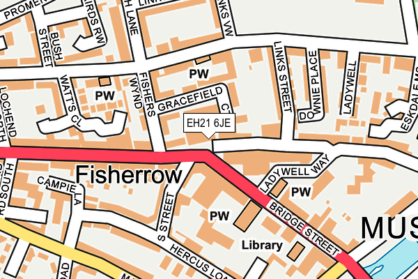 EH21 6JE map - OS OpenMap – Local (Ordnance Survey)