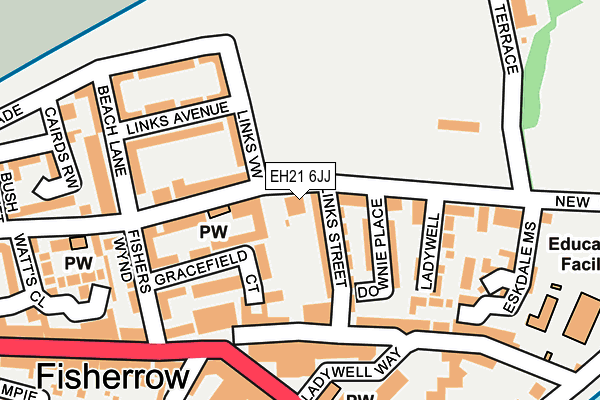 EH21 6JJ map - OS OpenMap – Local (Ordnance Survey) EH21 6JJ map - OS OpenMap – Local (Ordnance Survey)