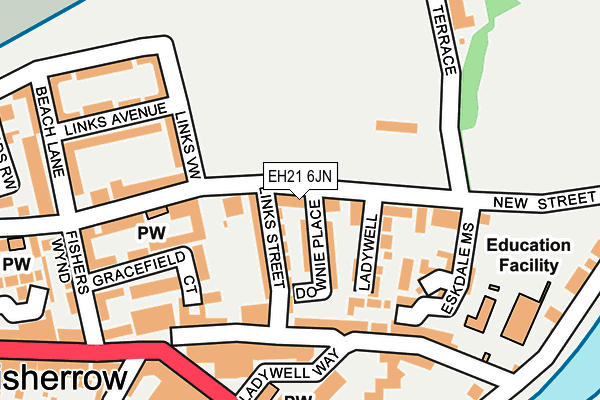 EH21 6JN map - OS OpenMap – Local (Ordnance Survey) EH21 6JN map - OS OpenMap – Local (Ordnance Survey)