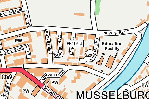 EH21 6LJ map - OS OpenMap – Local (Ordnance Survey) EH21 6LJ map - OS OpenMap – Local (Ordnance Survey)