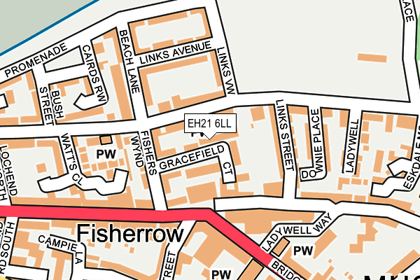 EH21 6LL map - OS OpenMap – Local (Ordnance Survey) EH21 6LL map - OS OpenMap – Local (Ordnance Survey)