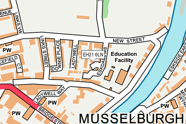 EH21 6LN map - OS OpenMap – Local (Ordnance Survey) EH21 6LN map - OS OpenMap – Local (Ordnance Survey)