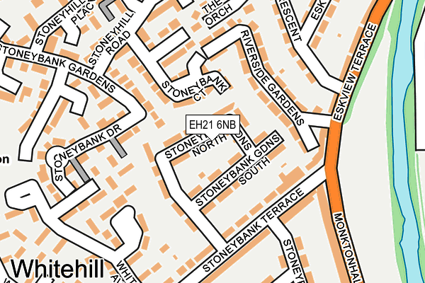 EH21 6NB map - OS OpenMap – Local (Ordnance Survey) EH21 6NB map - OS OpenMap – Local (Ordnance Survey)
