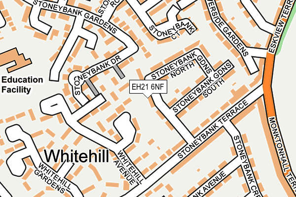 EH21 6NF map - OS OpenMap – Local (Ordnance Survey) EH21 6NF map - OS OpenMap – Local (Ordnance Survey)