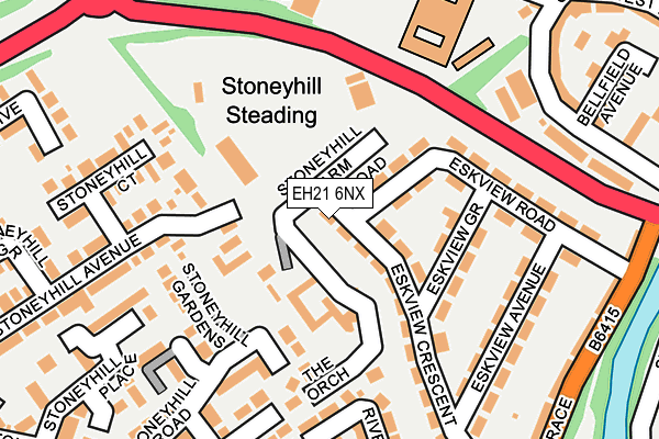 EH21 6NX map - OS OpenMap – Local (Ordnance Survey) EH21 6NX map - OS OpenMap – Local (Ordnance Survey)