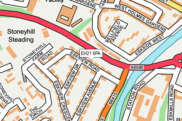 EH21 6PA map - OS OpenMap – Local (Ordnance Survey) EH21 6PA map - OS OpenMap – Local (Ordnance Survey)