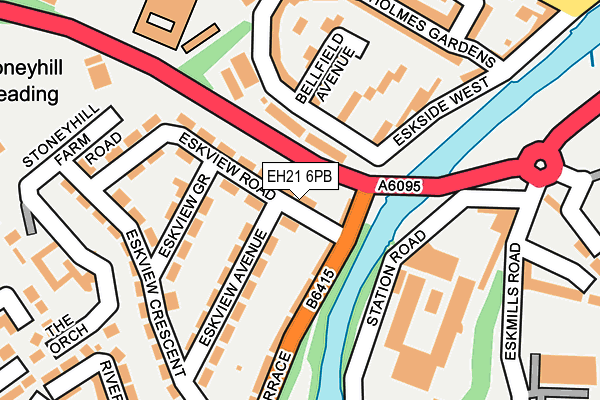 EH21 6PB map - OS OpenMap – Local (Ordnance Survey) EH21 6PB map - OS OpenMap – Local (Ordnance Survey)