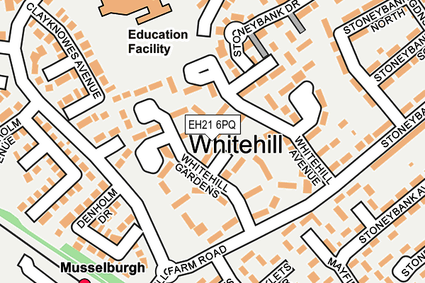 EH21 6PQ map - OS OpenMap – Local (Ordnance Survey) EH21 6PQ map - OS OpenMap – Local (Ordnance Survey)