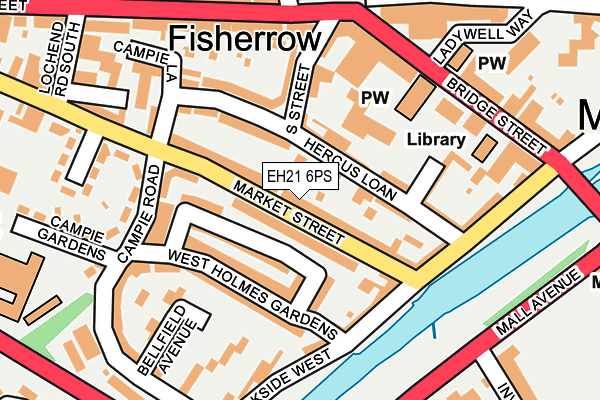 EH21 6PS map - OS OpenMap – Local (Ordnance Survey) EH21 6PS map - OS OpenMap – Local (Ordnance Survey)