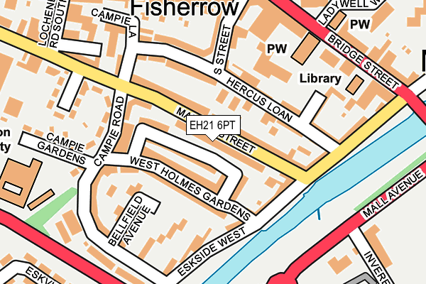 EH21 6PT map - OS OpenMap – Local (Ordnance Survey)