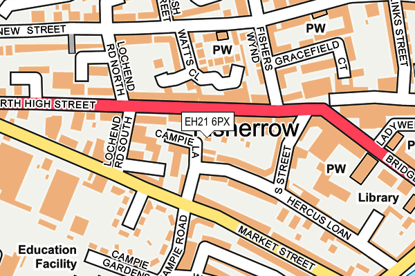 EH21 6PX map - OS OpenMap – Local (Ordnance Survey) EH21 6PX map - OS OpenMap – Local (Ordnance Survey)