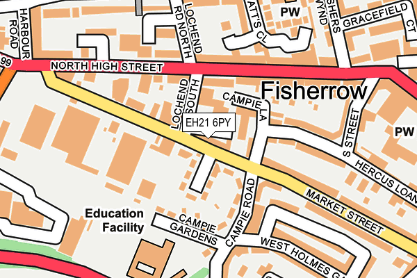 EH21 6PY map - OS OpenMap – Local (Ordnance Survey) EH21 6PY map - OS OpenMap – Local (Ordnance Survey)