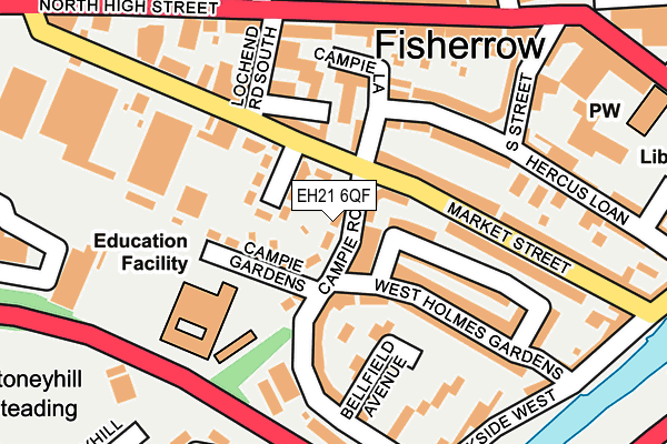 EH21 6QF map - OS OpenMap – Local (Ordnance Survey) EH21 6QF map - OS OpenMap – Local (Ordnance Survey)