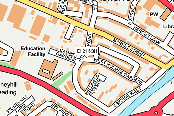 EH21 6QH map - OS OpenMap – Local (Ordnance Survey) EH21 6QH map - OS OpenMap – Local (Ordnance Survey)