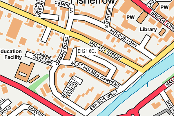 EH21 6QJ map - OS OpenMap – Local (Ordnance Survey) EH21 6QJ map - OS OpenMap – Local (Ordnance Survey)