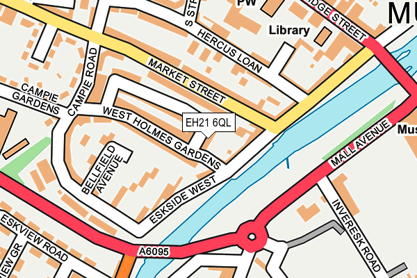 EH21 6QL map - OS OpenMap – Local (Ordnance Survey) EH21 6QL map - OS OpenMap – Local (Ordnance Survey)
