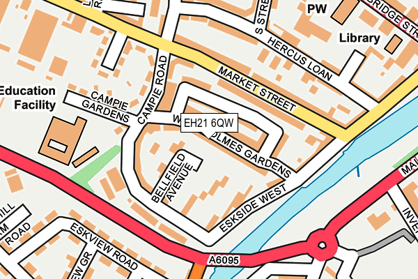 EH21 6QW map - OS OpenMap – Local (Ordnance Survey)