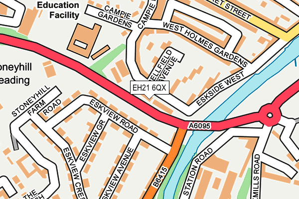 EH21 6QX map - OS OpenMap – Local (Ordnance Survey) EH21 6QX map - OS OpenMap – Local (Ordnance Survey)