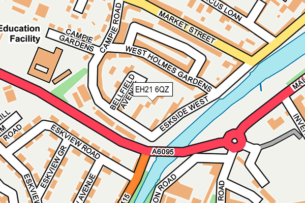 EH21 6QZ map - OS OpenMap – Local (Ordnance Survey) EH21 6QZ map - OS OpenMap – Local (Ordnance Survey)