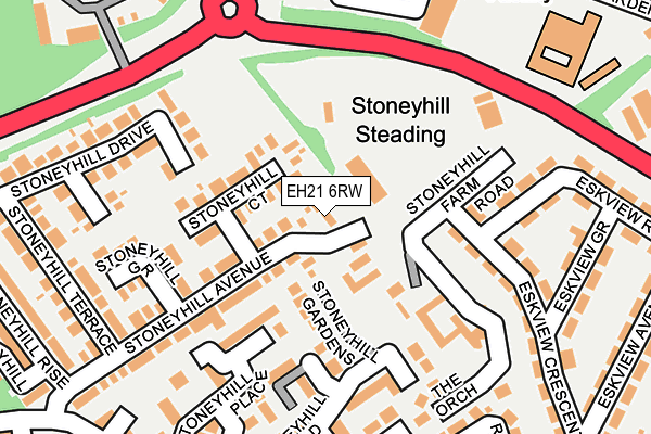EH21 6RW map - OS OpenMap – Local (Ordnance Survey) EH21 6RW map - OS OpenMap – Local (Ordnance Survey)