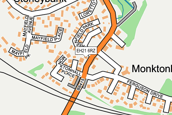 EH21 6RZ map - OS OpenMap – Local (Ordnance Survey) EH21 6RZ map - OS OpenMap – Local (Ordnance Survey)