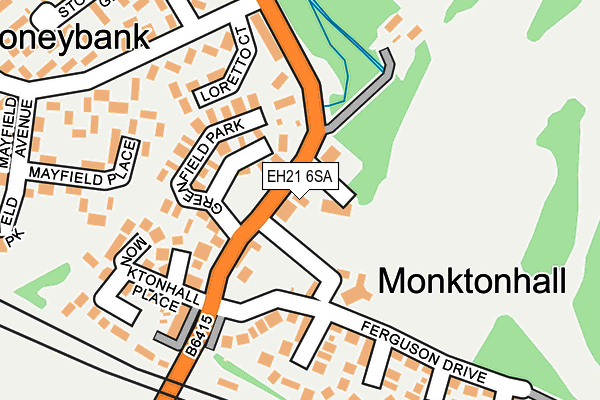 EH21 6SA map - OS OpenMap – Local (Ordnance Survey) EH21 6SA map - OS OpenMap – Local (Ordnance Survey)