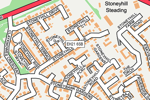 EH21 6SB map - OS OpenMap – Local (Ordnance Survey) EH21 6SB map - OS OpenMap – Local (Ordnance Survey)