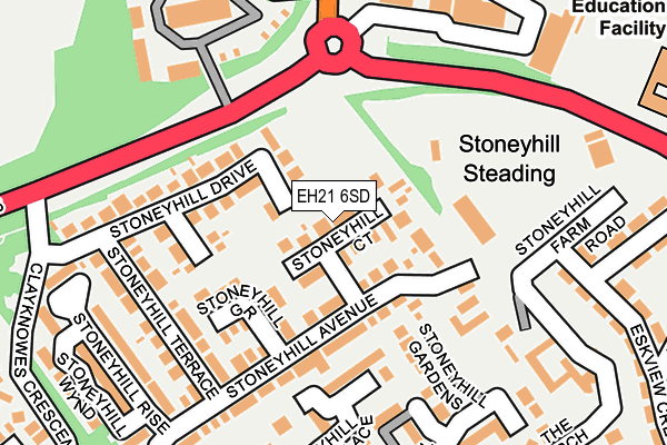 EH21 6SD map - OS OpenMap – Local (Ordnance Survey) EH21 6SD map - OS OpenMap – Local (Ordnance Survey)