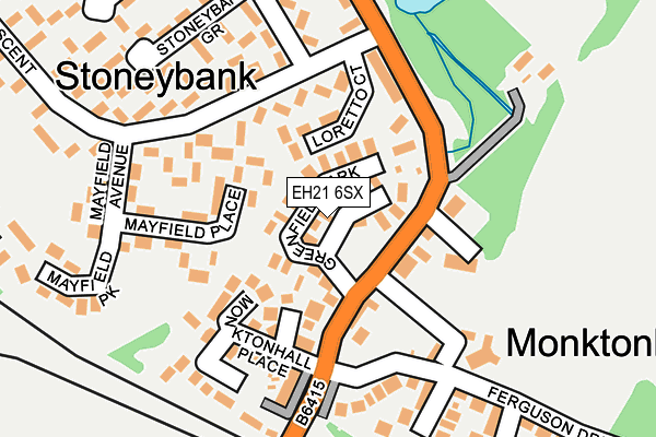 EH21 6SX map - OS OpenMap – Local (Ordnance Survey) EH21 6SX map - OS OpenMap – Local (Ordnance Survey)