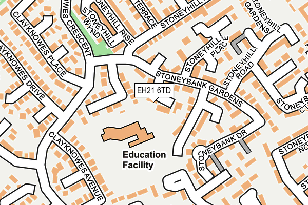 EH21 6TD map - OS OpenMap – Local (Ordnance Survey) EH21 6TD map - OS OpenMap – Local (Ordnance Survey)