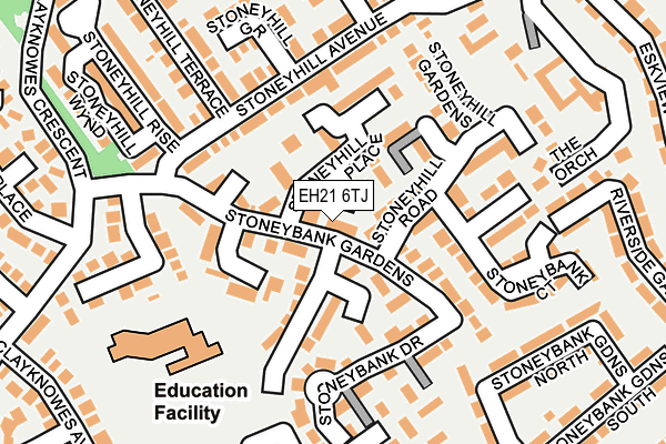 EH21 6TJ map - OS OpenMap – Local (Ordnance Survey) EH21 6TJ map - OS OpenMap – Local (Ordnance Survey)