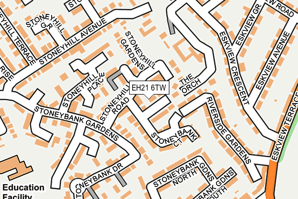 EH21 6TW map - OS OpenMap – Local (Ordnance Survey) EH21 6TW map - OS OpenMap – Local (Ordnance Survey)