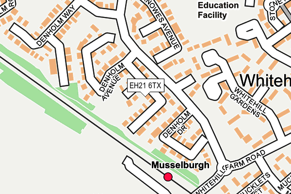 EH21 6TX map - OS OpenMap – Local (Ordnance Survey) EH21 6TX map - OS OpenMap – Local (Ordnance Survey)
