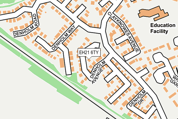 EH21 6TY map - OS OpenMap – Local (Ordnance Survey) EH21 6TY map - OS OpenMap – Local (Ordnance Survey)